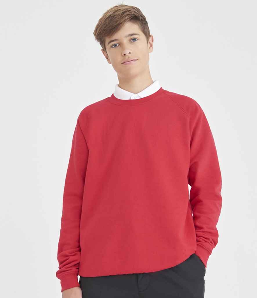 AWDis Academy Senior Raglan Sweatshirt | Red - Image 2