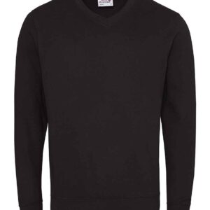 AWDis Academy Senior V Neck Sweatshirt | Black