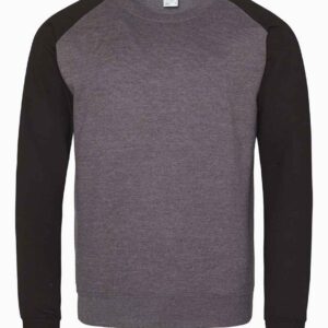 AWDis Baseball Sweatshirt | Charcoal/Jet Black