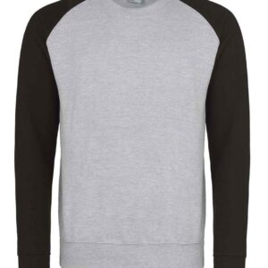 AWDis Baseball Sweatshirt | Heather Grey/Jet Black