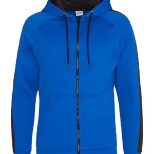 AWDis Contrast Sports Polyester Zoodie | Royal Blue/Jet Black