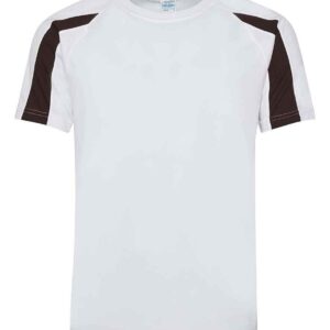 AWDis Cool Contrast Wicking T-Shirt | Arctic White/Jet Black