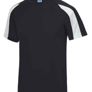 AWDis Cool Contrast Wicking T-Shirt | Jet Black/Arctic White