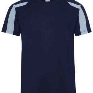 AWDis Cool Contrast Wicking T-Shirt | Oxford Navy/Sky Blue