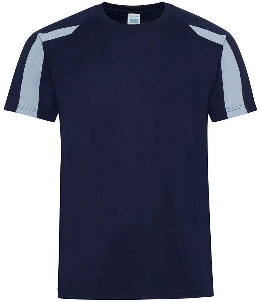 AWDis Cool Contrast Wicking T-Shirt | Oxford Navy/Sky Blue