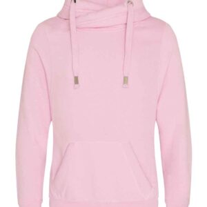 AWDis Cross Neck Hoodie | Baby Pink