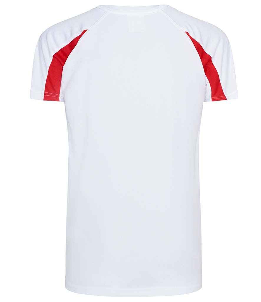 AWDis Kids Cool Contrast T-Shirt | Arctic White/Fire Red - Image 3
