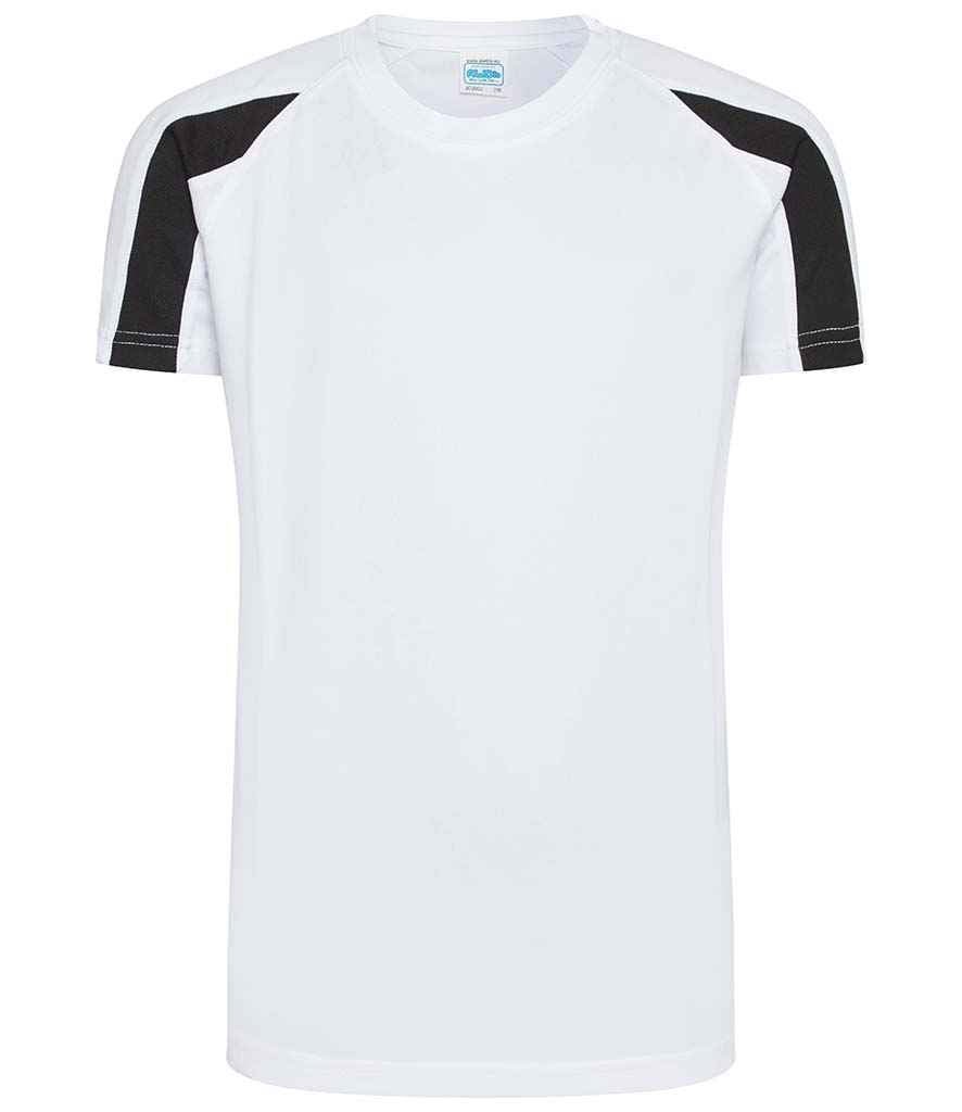AWDis Kids Cool Contrast T-Shirt | Arctic White/Jet Black