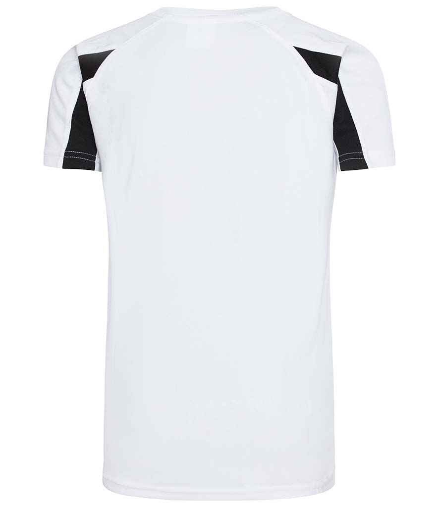 AWDis Kids Cool Contrast T-Shirt | Arctic White/Jet Black - Image 2
