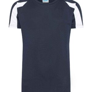 AWDis Kids Cool Contrast T-Shirt | French Navy/Arctic White