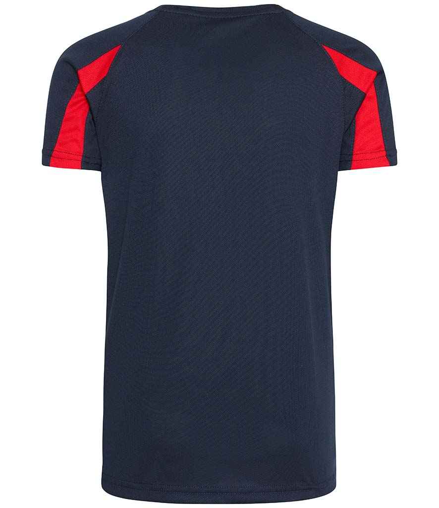 AWDis Kids Cool Contrast T-Shirt | French Navy/Fire Red - Image 2