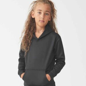 AWDis Kids Sports Polyester Hoodie | Jet Black