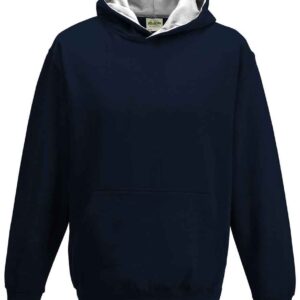 AWDis Kids Varsity Hoodie | New French Navy/Heather Grey