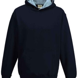 AWDis Kids Varsity Hoodie | New French Navy/Sky Blue