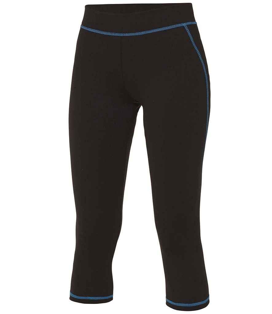 AWDis Ladies Cool Capris | Jet Black/Sapphire Blue