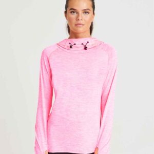 AWDis Ladies Cool Cowl Neck Top | Electric Pink Melange
