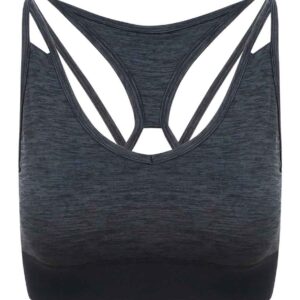 AWDis Ladies Cool Cross Back Crop Top | Black Slate Melange