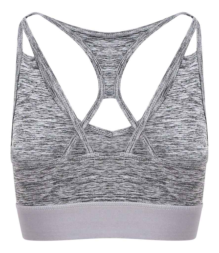 AWDis Ladies Cool Cross Back Crop Top | Grey Melange - Image 2