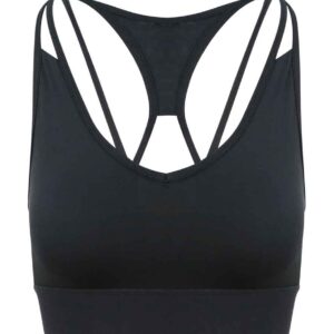 AWDis Ladies Cool Cross Back Crop Top | Jet Black