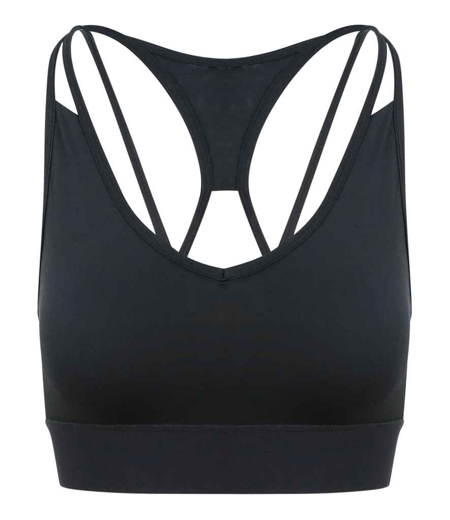 AWDis Ladies Cool Cross Back Crop Top | Jet Black