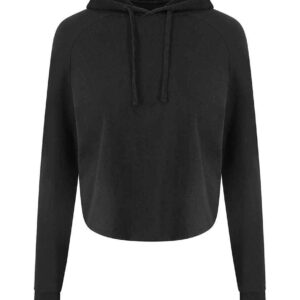 AWDis Ladies Cool Cross Back Cropped Hoodie | Jet Black