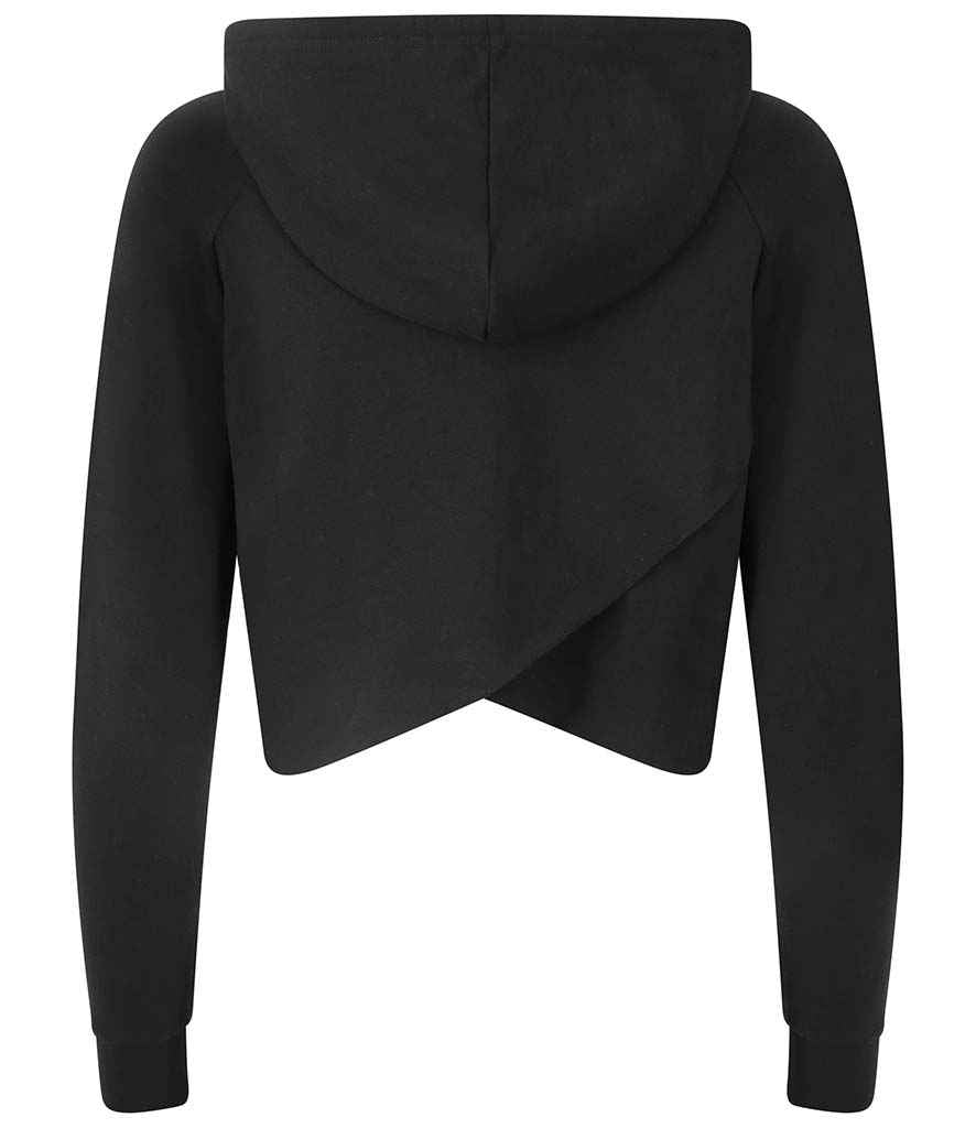 AWDis Ladies Cool Cross Back Cropped Hoodie | Jet Black - Image 2