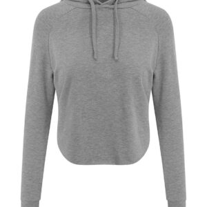 AWDis Ladies Cool Cross Back Cropped Hoodie | Sport Grey