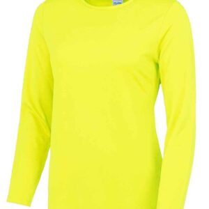 AWDis Ladies Cool Long Sleeve T-Shirt | Electric Yellow