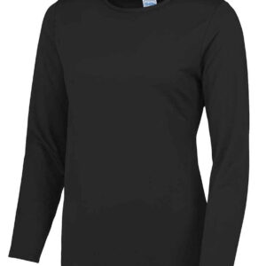 AWDis Ladies Cool Long Sleeve T-Shirt | Jet Black