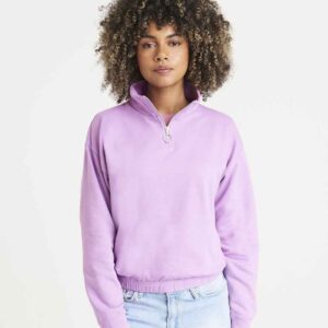 AWDis Ladies Cropped 1/4 Zip Sweatshirt | Lavender