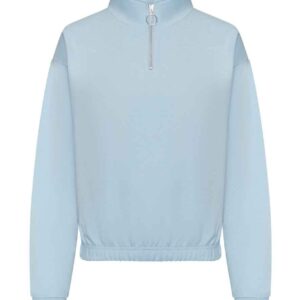 AWDis Ladies Cropped 1/4 Zip Sweatshirt | Sky Blue