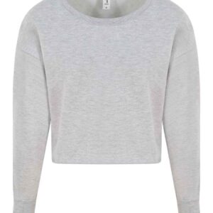 AWDis Ladies Cropped Sweatshirt | Heather Grey