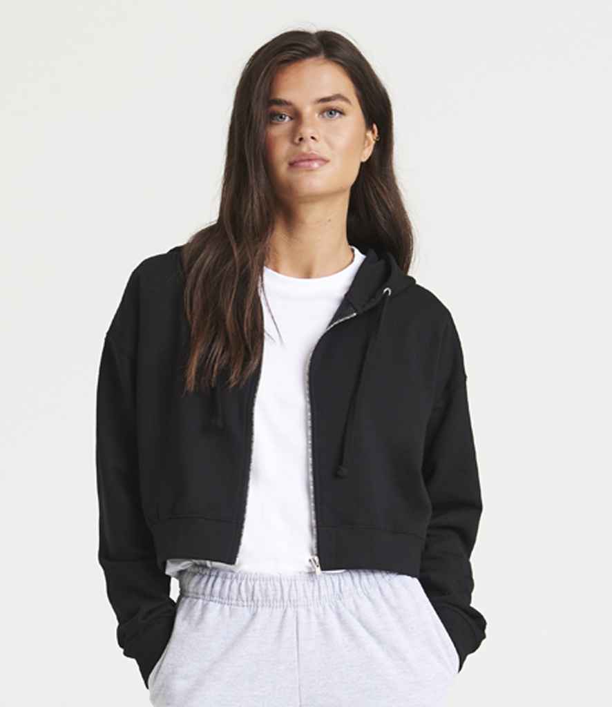 AWDis Ladies Cropped Zoodie | Deep Black - Image 3