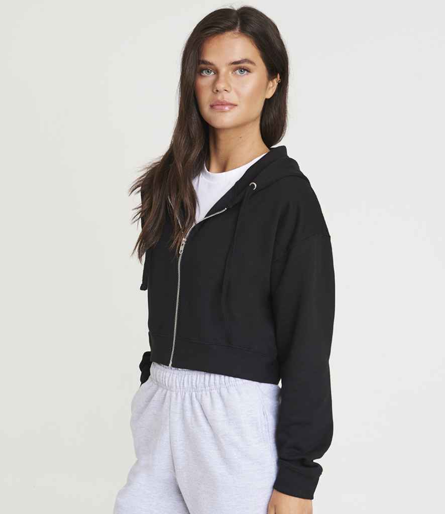 AWDis Ladies Cropped Zoodie | Deep Black - Image 2