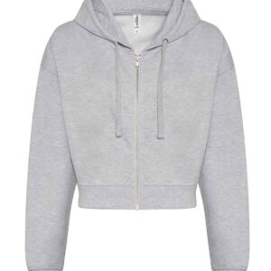 AWDis Ladies Cropped Zoodie | Heather Grey
