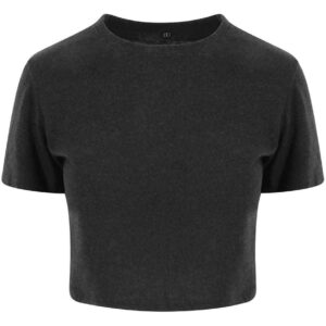 AWDis Ladies Tri-Blend Cropped T-Shirt | Heather Black