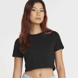 AWDis Ladies Tri-Blend Cropped T-Shirt | Solid Black