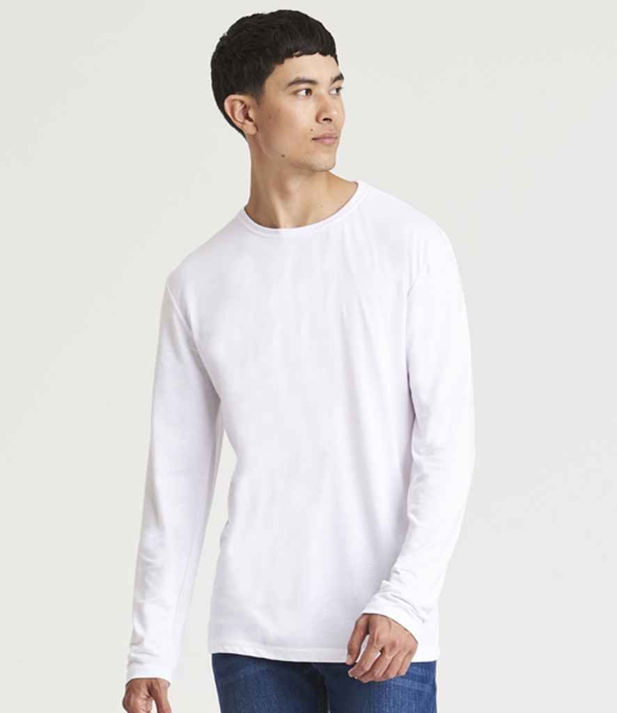AWDis Long Sleeve Tri-Blend T-Shirt | Solid White