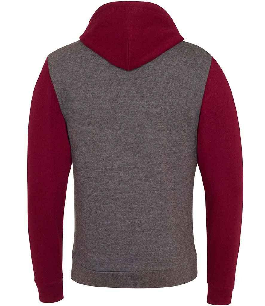 AWDis Retro Contrast Zoodie | Charcoal/Burgundy - Image 2