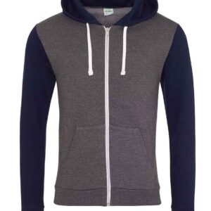 AWDis Retro Contrast Zoodie | Charcoal/Navy