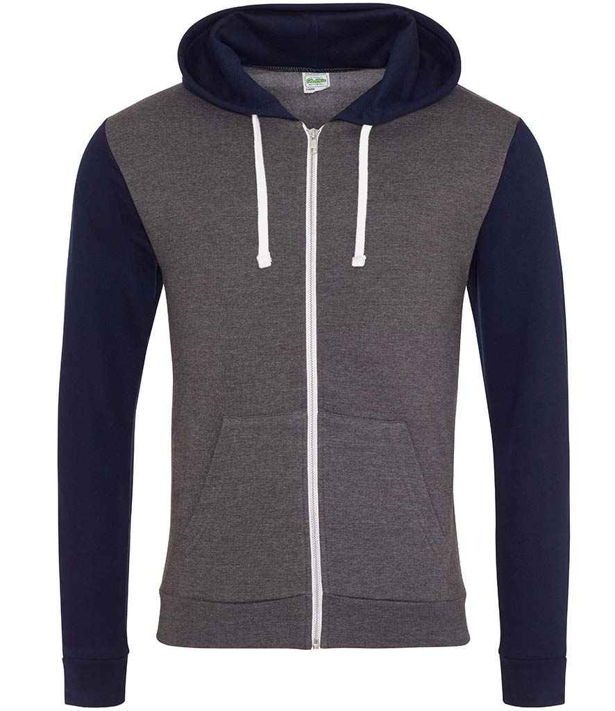 AWDis Retro Contrast Zoodie | Charcoal/Navy