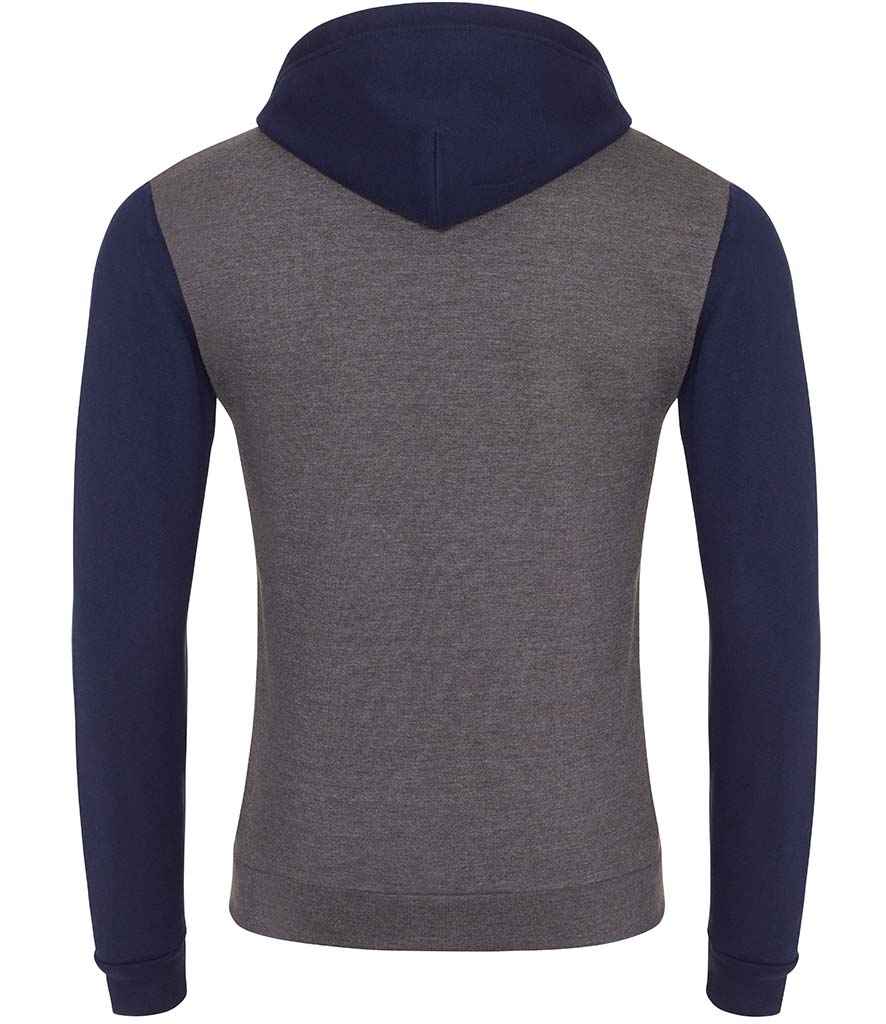 AWDis Retro Contrast Zoodie | Charcoal/Navy - Image 2
