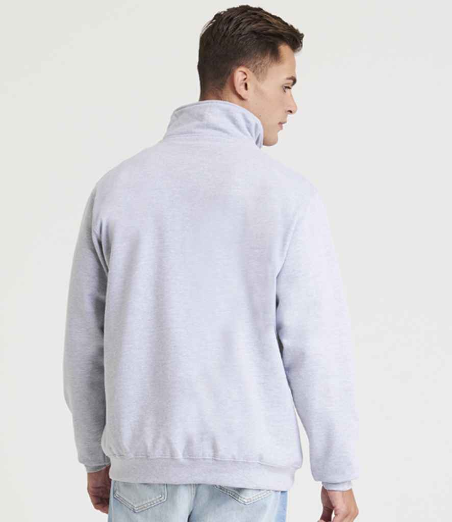 AWDis Sophomore Zip Neck Sweatshirt | Heather Grey - Image 3