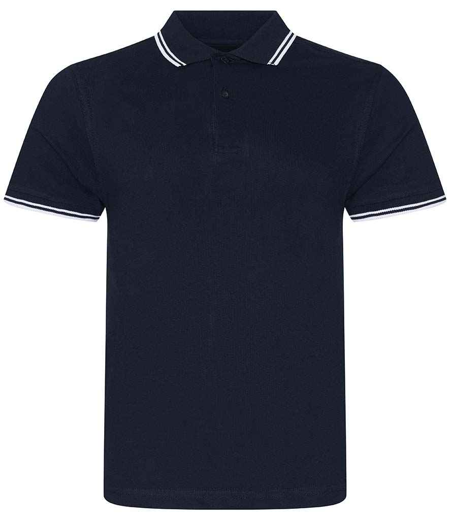 AWDis Stretch Tipped Piqué Polo Shirt | Navy/White