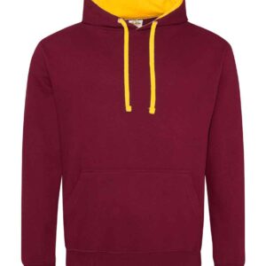 AWDis Varsity Hoodie | Burgundy/Gold