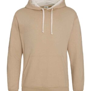 AWDis Varsity Hoodie | Desert Sand/Vanilla Milkshake