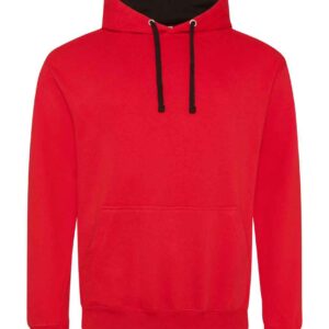 AWDis Varsity Hoodie | Fire Red/Jet Black