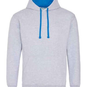 AWDis Varsity Hoodie | Heather Grey/Sapphire Blue