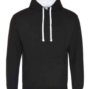 AWDis Varsity Hoodie | Jet Black/Arctic White
