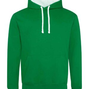 AWDis Varsity Hoodie | Kelly Green/Arctic White